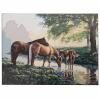 Картина за рисуване по номера 30x40 см - Коне на водопой 
