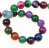 наниз мъниста полускъпоценен камък АХАТ ивичест асорте цветове топче 10 мм ±38 броя