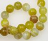 наниз мъниста полускъпоценен камък АХАТ ивичест жълт кафяв топче 10 мм ±39 броя