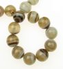 наниз мъниста полускъпоценен камък АХАТ ивичест кафяв светъл топче 8 мм ±48 броя