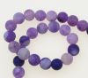 наниз мъниста полускъпоценен камък АХАТ лилав топче матирано 8 мм ±49 броя