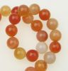 наниз мъниста полускъпоценен камък АХАТ оранжев млечен топче 12 мм ±33 броя