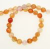 наниз мъниста полускъпоценен камък АХАТ оранжев млечен топче фасетирано 6 мм ±66 броя