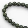 наниз мъниста полускъпоценен камък ОБСИДИАН СНЕЖИНКОВ ЗЕЛЕН топче 8 мм ±50 броя