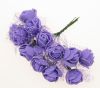 роза букет 25x80 мм гума органза лилава -12 броя