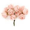 роза букет 25x80 мм гума органза розова светла -12 броя
