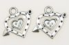висулка метална сърце 20 мм  -5 броя