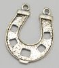 висулка метална подкова 29x22x1 мм отвор 1мм цвят сребро -10 броя