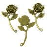 висулка метална роза 35х20x1.5 мм дупка 1.8 мм цвят антик бронз  -5 броя