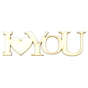 надпис от бирен картон "I love you" 10x3x1 мм -2 броя