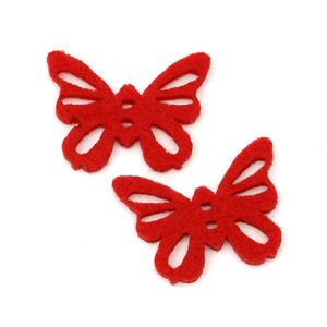 пеперуда филц 35x27x3 мм червена -10 броя