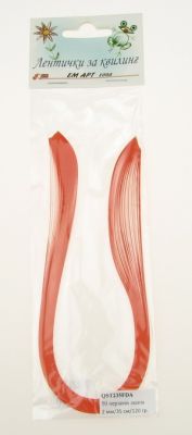 Квилинг ленти перлени 2 мм/ 35 см Fabriano "Daiquiri" цвят оранжев - хартия 120 гр. -50 бр.