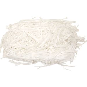 Трева за декорация от хартия - снежно бяла - 50 грама