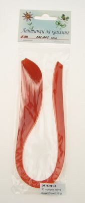 Квилинг ленти перлени 6 мм/ 35 см Fabriano, Daiquiri, цвят оранжев - хартия 120 гр. -50 бр.