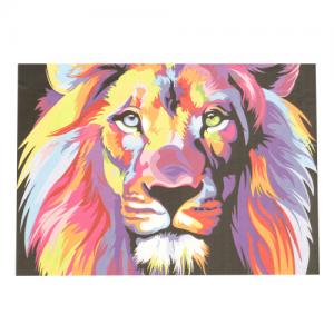 Картина за рисуване по номера 40x50 см - Лъв дъга 