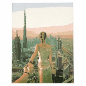 Картина за рисуване по номера 30x40 см -Следвай ме - Дубай 