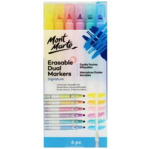 Маркери изтриваеми двустранни MM Erasable Dual End Markers Signature - 6 броя