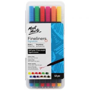 Маркери на водна основа за фини линии 0.4 мм MM Fineliner Soft Grip - 12 броя