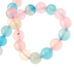 наниз мъниста полускъпоценен камък АХАТ АСОРТЕ топче 10 мм ±38 броя