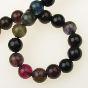 наниз мъниста полускъпоценен камък АХАТ асорте цветове топче 10 мм ±40 броя