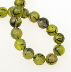 наниз мъниста полускъпоценен камък АХАТ ДРАКОНОВИ ВЕНИ топче 8 мм ±48 броя