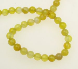 наниз мъниста полускъпоценен камък АХАТ ЖЪЛТ топче 6 мм ±70 броя ±40 см