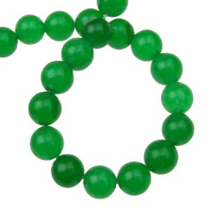 наниз мъниста полускъпоценен камък АХАТ зелен тъмен топче 8 мм ±48 броя