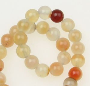 наниз мъниста полускъпоценен камък АХАТ оранжев млечен топче 8 мм ±48 броя