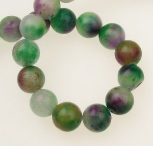 наниз мъниста полускъпоценен камък АХАТ оцветен многоцветен топче 10 мм ±39 броя