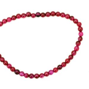 наниз мъниста полускъпоценен камък АХАТ розов топче 4 мм ±100 броя