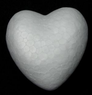 Фигурка стиропор сърце 64 х 64 х 35 мм. за декориране - 5 броя