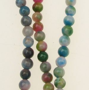 наниз мъниста полускъпоценен камък ЖАДЕИТ АСОРТЕ цветове топче 4 мм ±96 броя