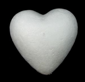 Фигурка стиропор сърце 80 мм. за декориране - 5 броя