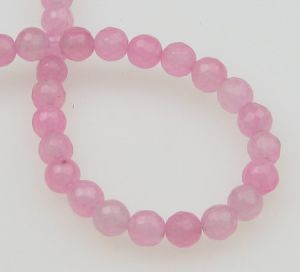 наниз мъниста полускъпоценен камък КВАРЦ РОЗОВ топче фасетирано 6 мм ±60 броя