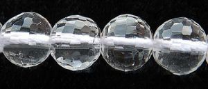 наниз мъниста полускъпоценен камък ПЛАНИНСКИ КРИСТАЛ топче фасетирано 10 мм ±38 броя