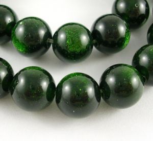 наниз мъниста полускъпоценен камък СЛЪНЧЕВ КАМЪК ЗЕЛЕН топче 10 мм ±40 броя