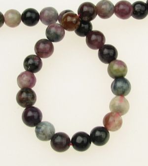 наниз мъниста полускъпоценен камък ТУРМАЛИН топче 6 мм ±65 броя