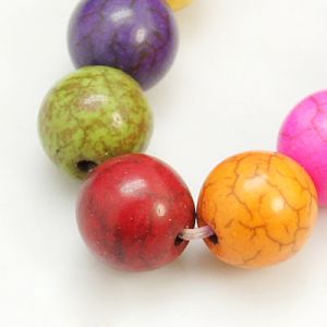 наниз мъниста полускъпоценен камък ТЮРКОАЗ многоцветен синтетичен топче 12 мм ±35 броя