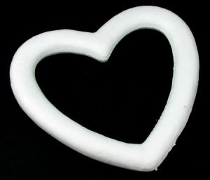 Фигурка стиропор сърце с дупка 230 мм за декориране - 1 броя