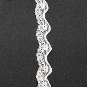 лента дантела еластична 30 мм бяла - 1 метра