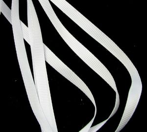 ширит Сатен 6 мм рипс бял -10 метра