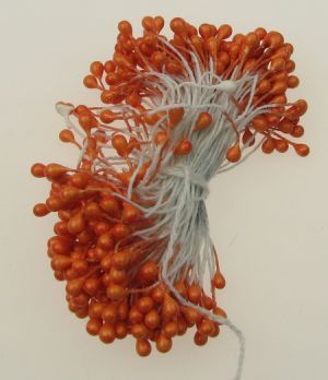 тичинки перлени двустранни 3x6x70 мм оранжеви тъмни ±144 бр
