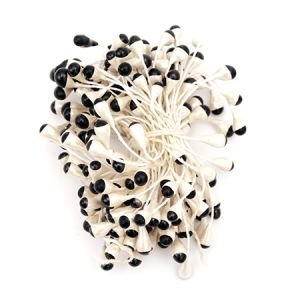 тичинка-пъпка перлена двустранна 5x8x57 мм двуцветна бяло и черно ±95 бр