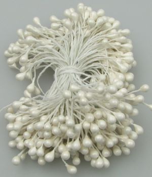 тичинки перлени двустранни 5x8x60 мм бели ±80 бр