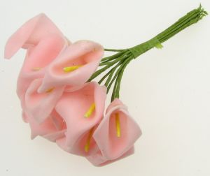 калия букет с листо 25x45 мм розова светло -12 броя
