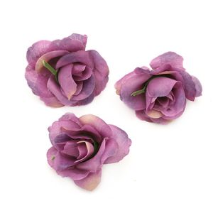цвят роза 40 мм с пънче за монтаж лилава - 10 броя