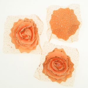 цвят роза 65 мм гума органза брокат оранжева