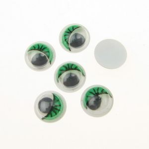очички мърдащи 8 мм с мигли зелени -50 броя