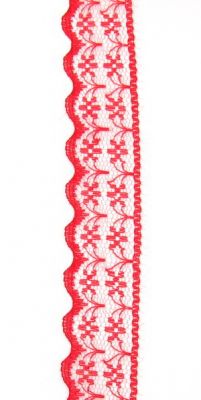 лента дантела 22 мм червена -1 метър