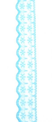лента дантела 22 мм синя -1 метър